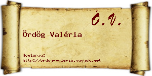 Ördög Valéria névjegykártya